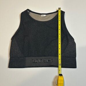 EUC Fabletics Seamless Low Impact Sports Bra Charcoal Gray Grey